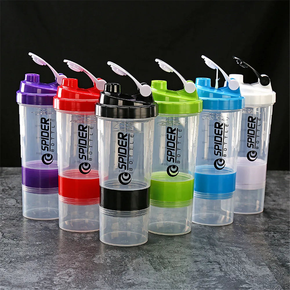 500ml Sports Shaker Bottle Creative Protein Powder Mixing Bottle Fitness Gym Shaker Portable Plastic Botella Mezclador Protein