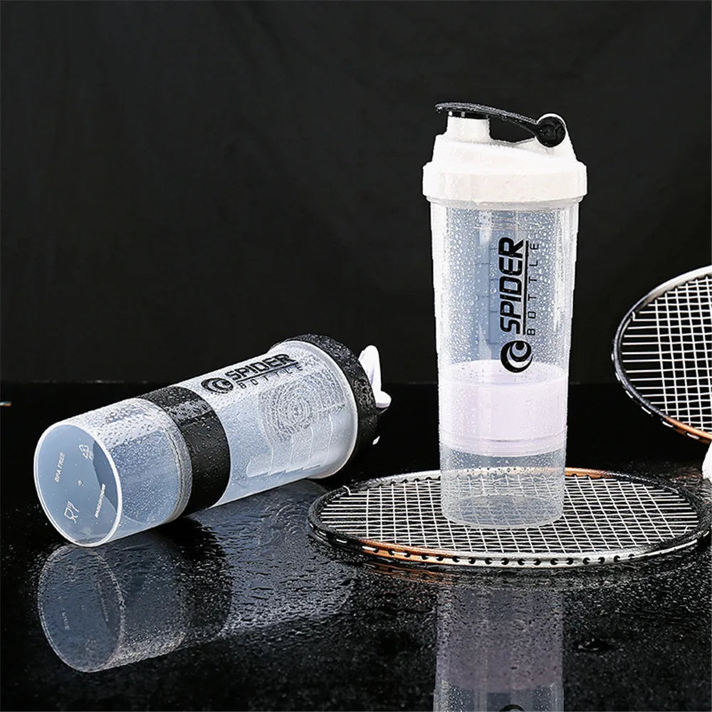 500ml Sports Shaker Bottle Creative Protein Powder Mixing Bottle Fitness Gym Shaker Portable Plastic Botella Mezclador Protein