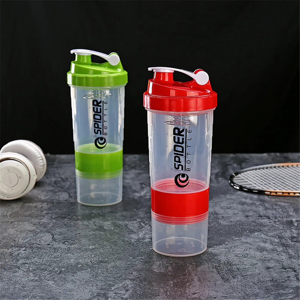 500ml Sports Shaker Bottle Creative Protein Powder Mixing Bottle Fitness Gym Shaker Portable Plastic Botella Mezclador Protein